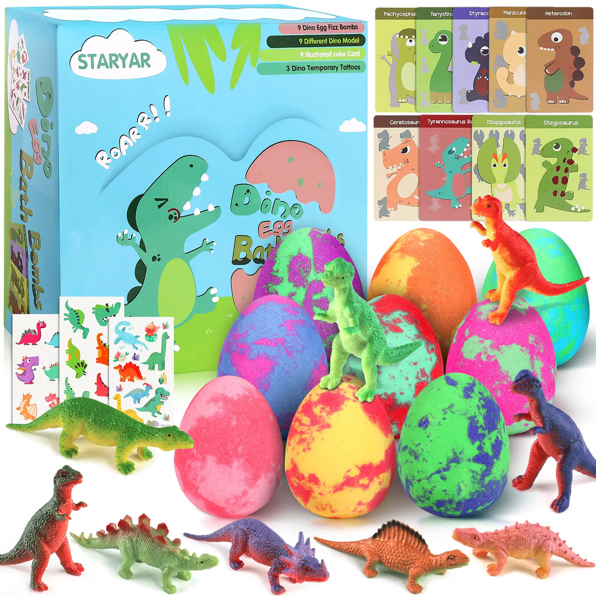 Dinosaur Egg Bath Bomb Gift Set with Surprise Toys for Kids