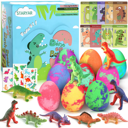 Dinosaur Egg Bath Bomb Gift Set with Surprise Toys for Kids