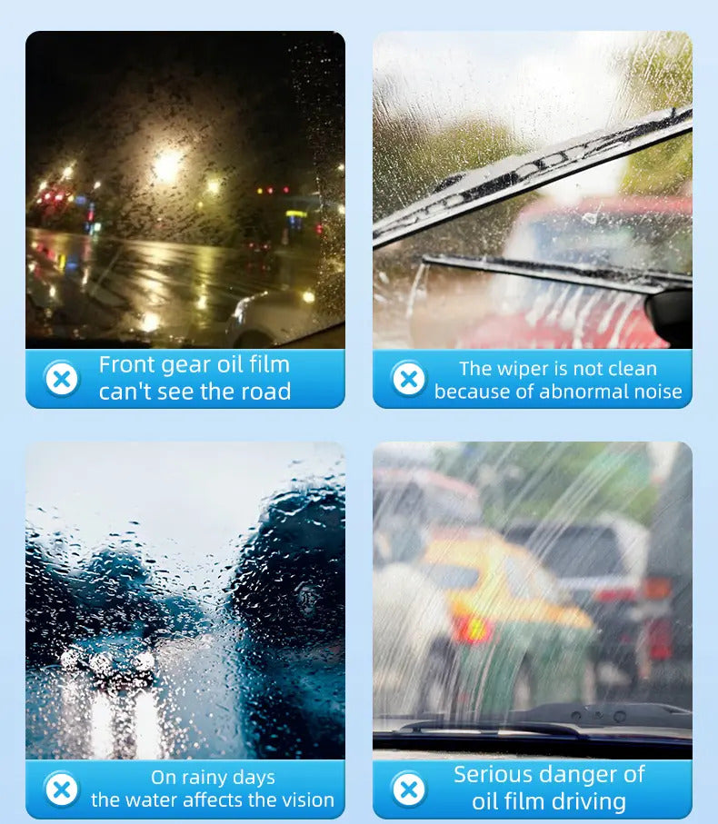 120ml Car Windshield Oil Film Cleaner, Glass Stain and Residue Remover, 1-4 Pcs