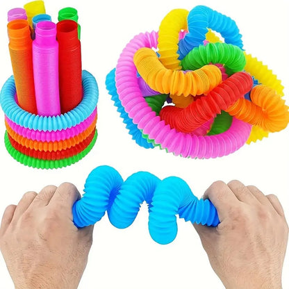 20-Piece Multicolor Sensory Pop Tube Set for Kids