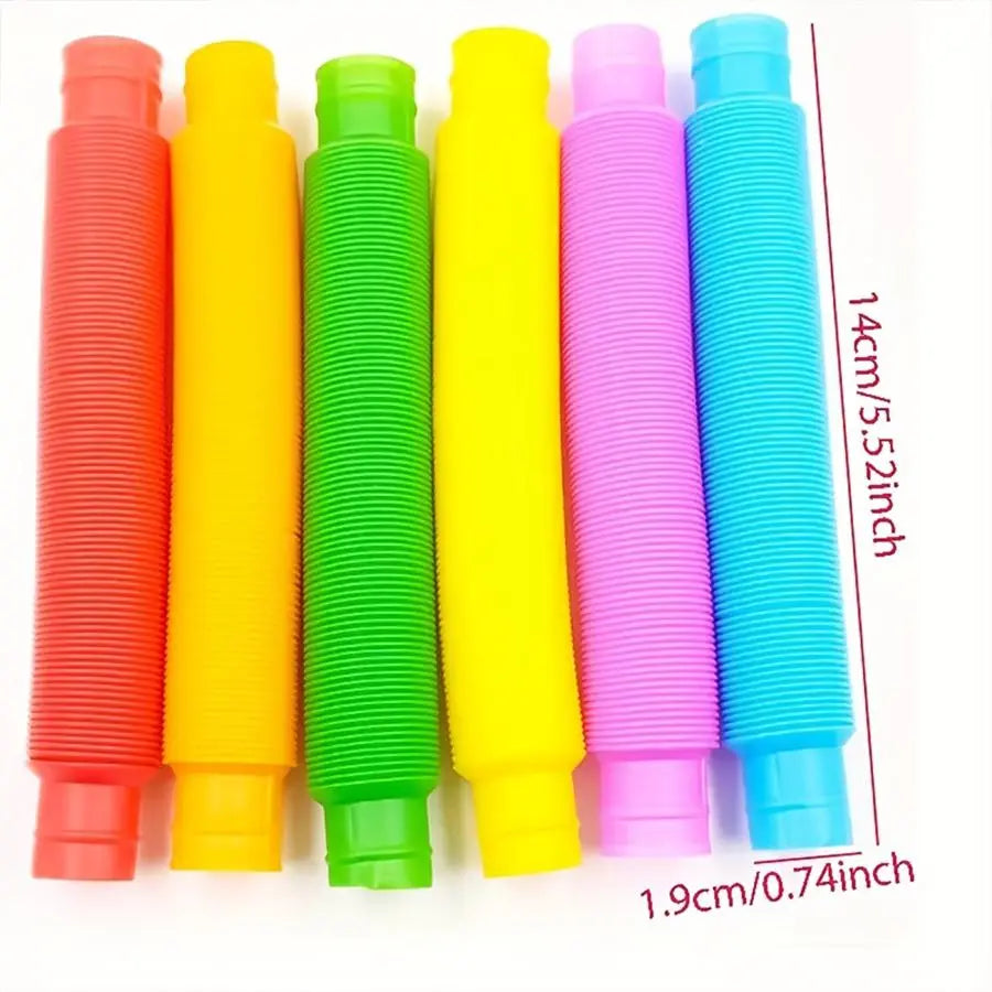 20-Piece Multicolor Sensory Pop Tube Set for Kids