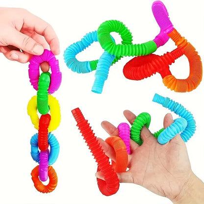 20-Piece Multicolor Sensory Pop Tube Set for Kids