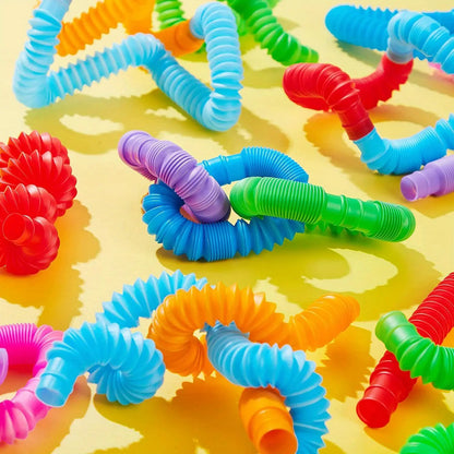 20-Piece Multicolor Sensory Pop Tube Set for Kids