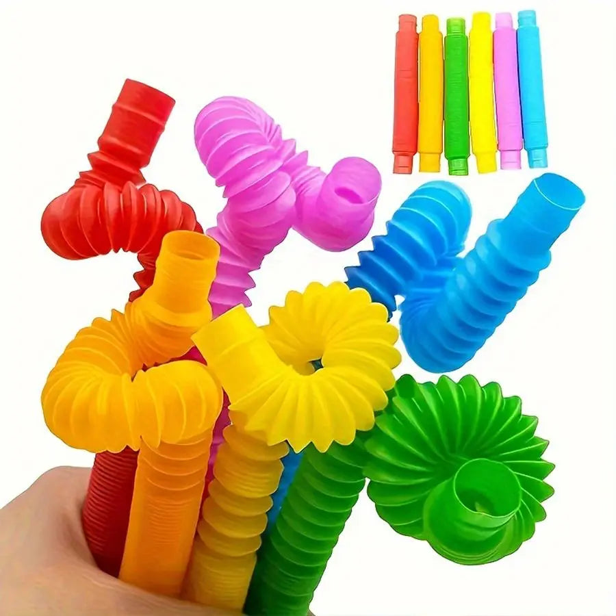 20-Piece Multicolor Sensory Pop Tube Set for Kids