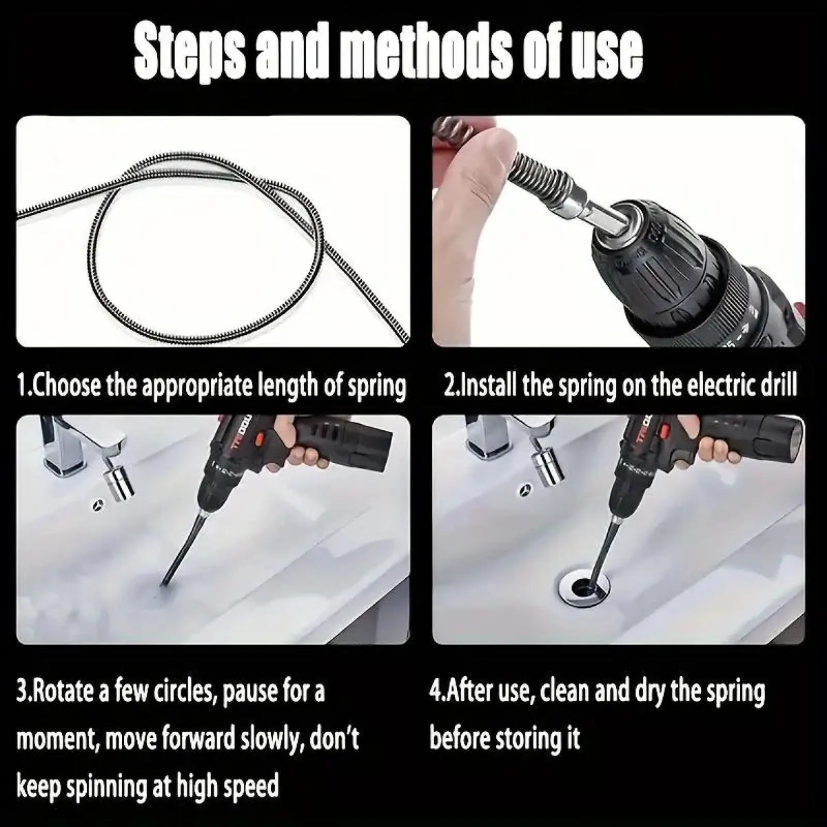 Manual Pipe Drain Cleaning Snake for Toilets and Kitchen Drains