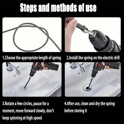 Manual Pipe Drain Cleaning Snake for Toilets and Kitchen Drains