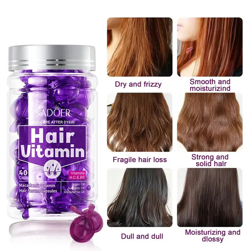 40-Count Hair Serum Capsules with Argan Oil for Dry, Frizzy Hair