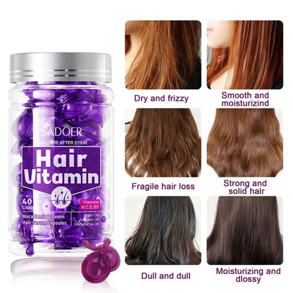 40-Count Hair Serum Capsules with Argan Oil for Dry, Frizzy Hair