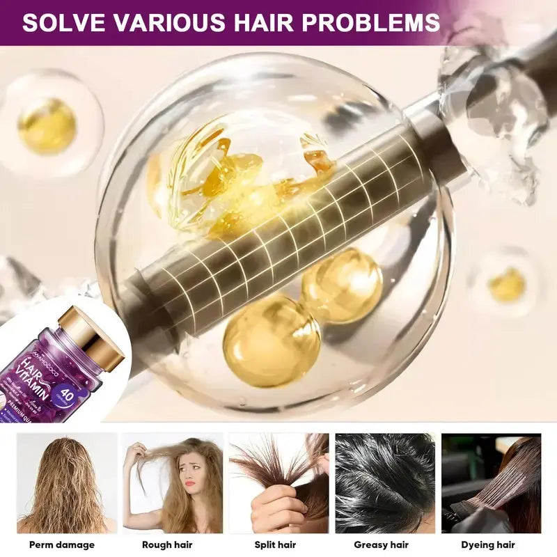 40-Count Hair Serum Capsules with Argan Oil for Dry, Frizzy Hair