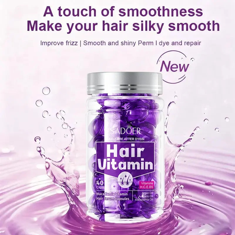 40-Count Hair Serum Capsules with Argan Oil for Dry, Frizzy Hair