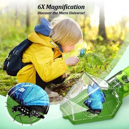 Handheld Bug Catcher for Kids with 6X Magnifier, Humane Insect Viewer