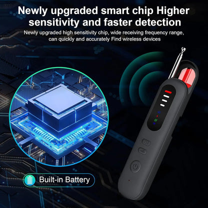 Portable Hidden Camera and Wireless Signal Detector with Magnetic Scan