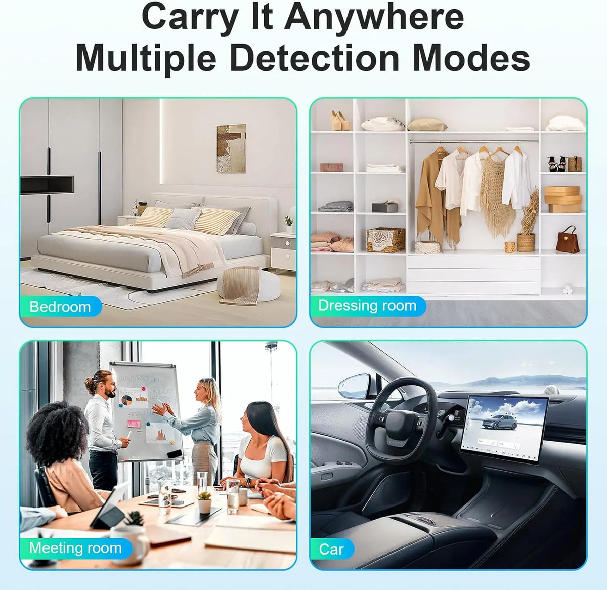 Portable Hidden Camera and Wireless Signal Detector with Magnetic Scan
