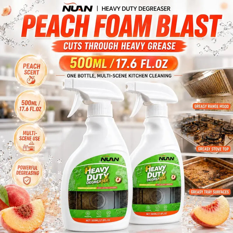 Heavy-Duty Peach Kitchen Degreaser Spray, 500ml