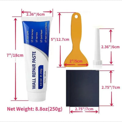 Quick-Drying Drywall Patch Repair Kit - Wall Repair Paste with Scraper & Nozzle