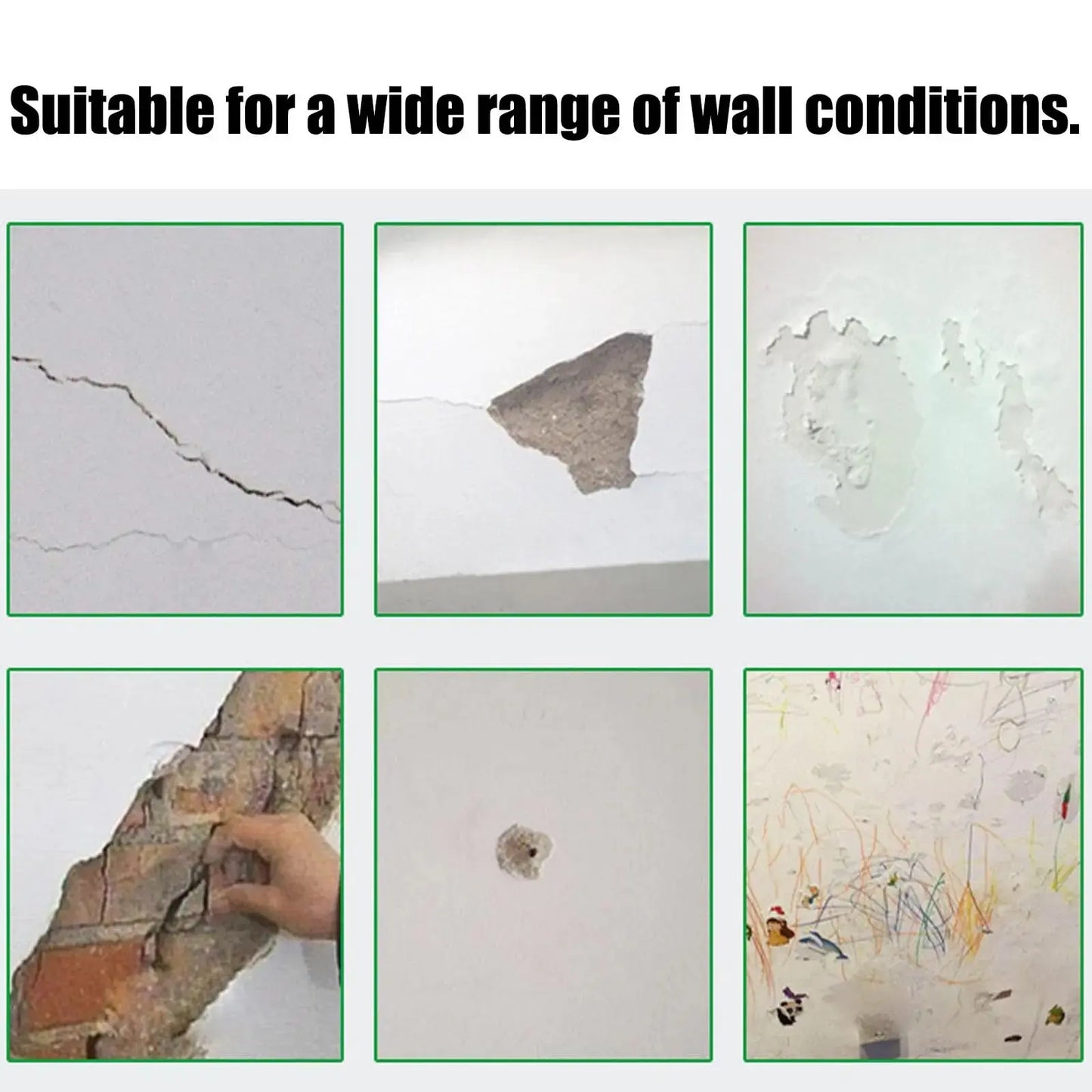 Quick-Drying Drywall Patch Repair Kit - Wall Repair Paste with Scraper & Nozzle