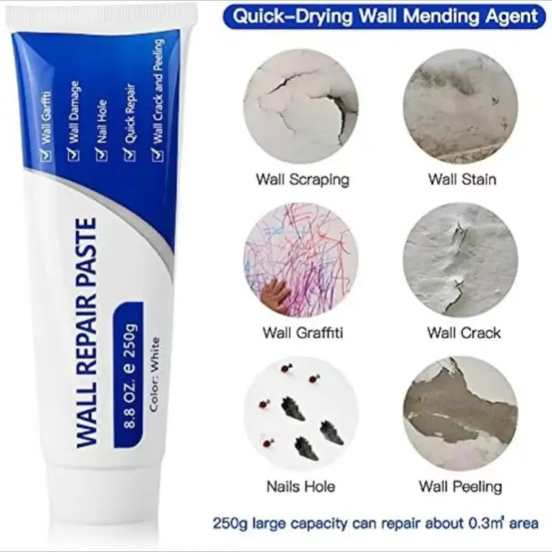 Quick-Drying Drywall Patch Repair Kit - Wall Repair Paste with Scraper & Nozzle